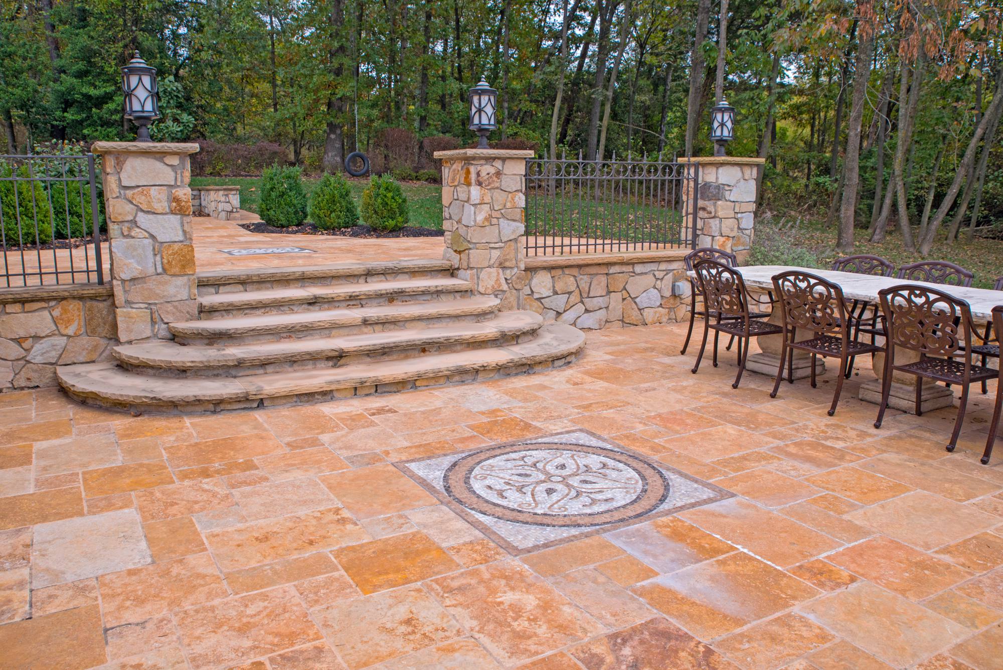 Stone & Travertine Patios project by Stone Patios VA in Northern Virginia